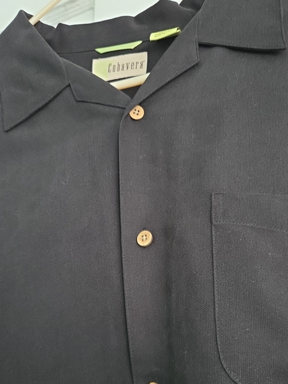 Cubavera Black Button-Up Camp Shirt